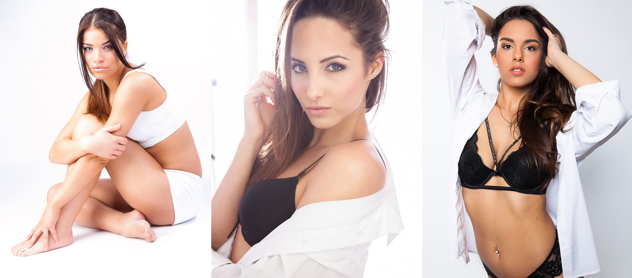 A hölgyek a Boudoir fotózáson ízléses fekete kétrészes fehérneműben jelennek meg egy fehér inggel. Ez a wakeup verziója a fotózásnak.