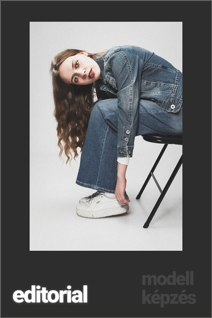 fast fashion stílusú katalóguskép beauty fényekkel, porofi finomhangolással, poz oktatás az első képzési napon