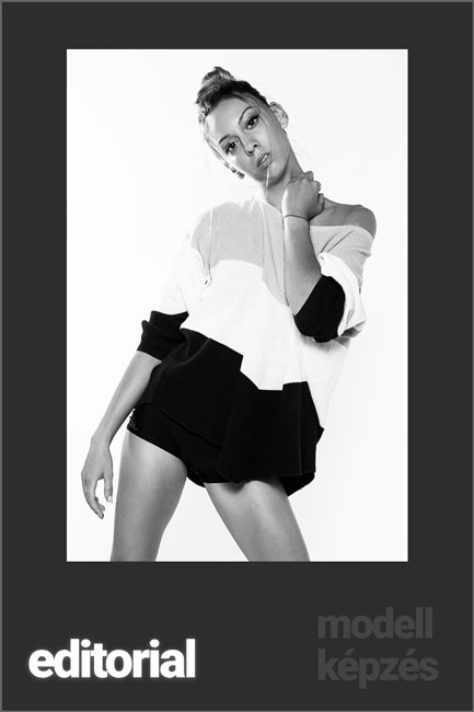 fekete-feher editorial kétharmados-os kép erős póz high fashion plakát stílus